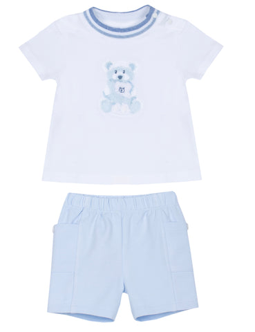 Patachou Baby Boys Blue Bear Short Set