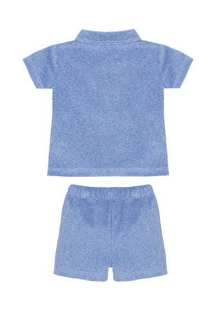 Patachou Baby Boys Blue Toweling Short Set
