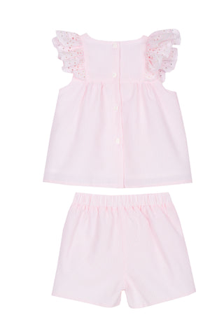 Patachou Baby Girls Pink Frill Short Set