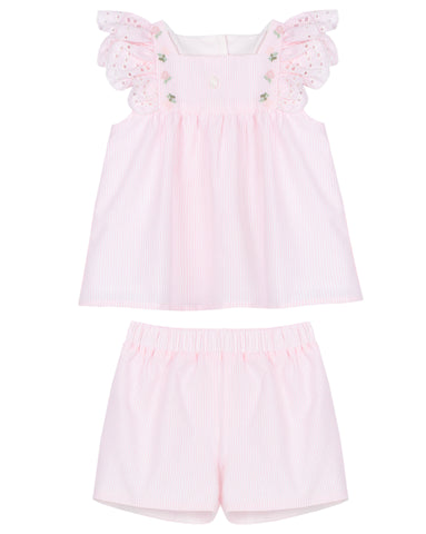 Patachou Baby Girls Pink Frill Short Set
