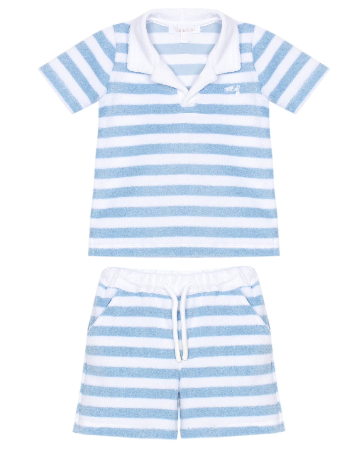 Patachou Boys Blue Stripe Towelling Short Set