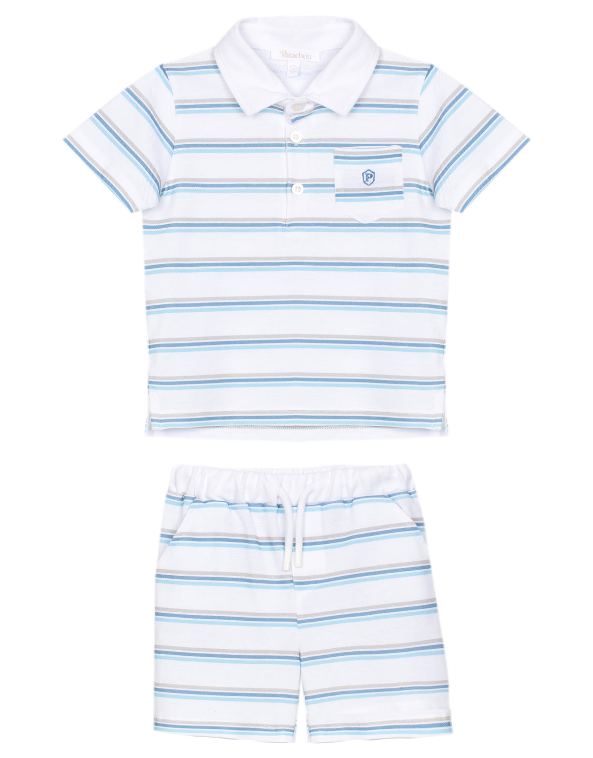 Patachou Boys Blue Stripe Short Set