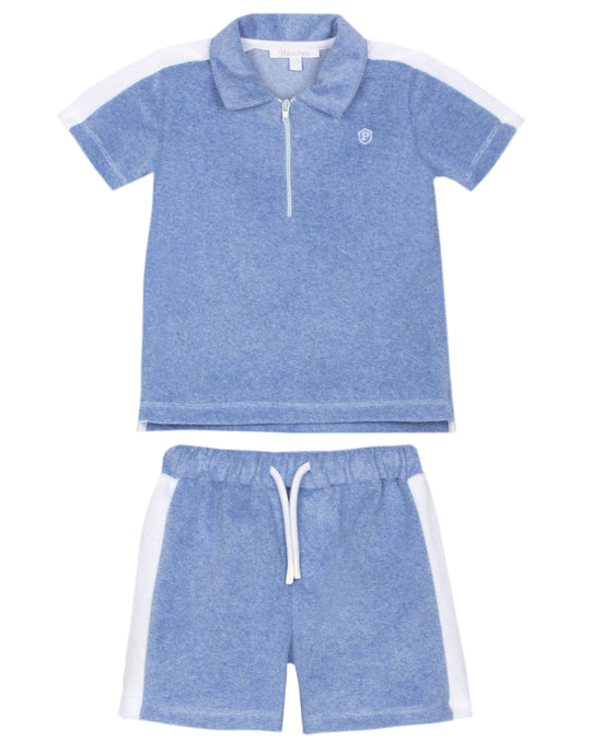 Boys Blue Towelling Short Set