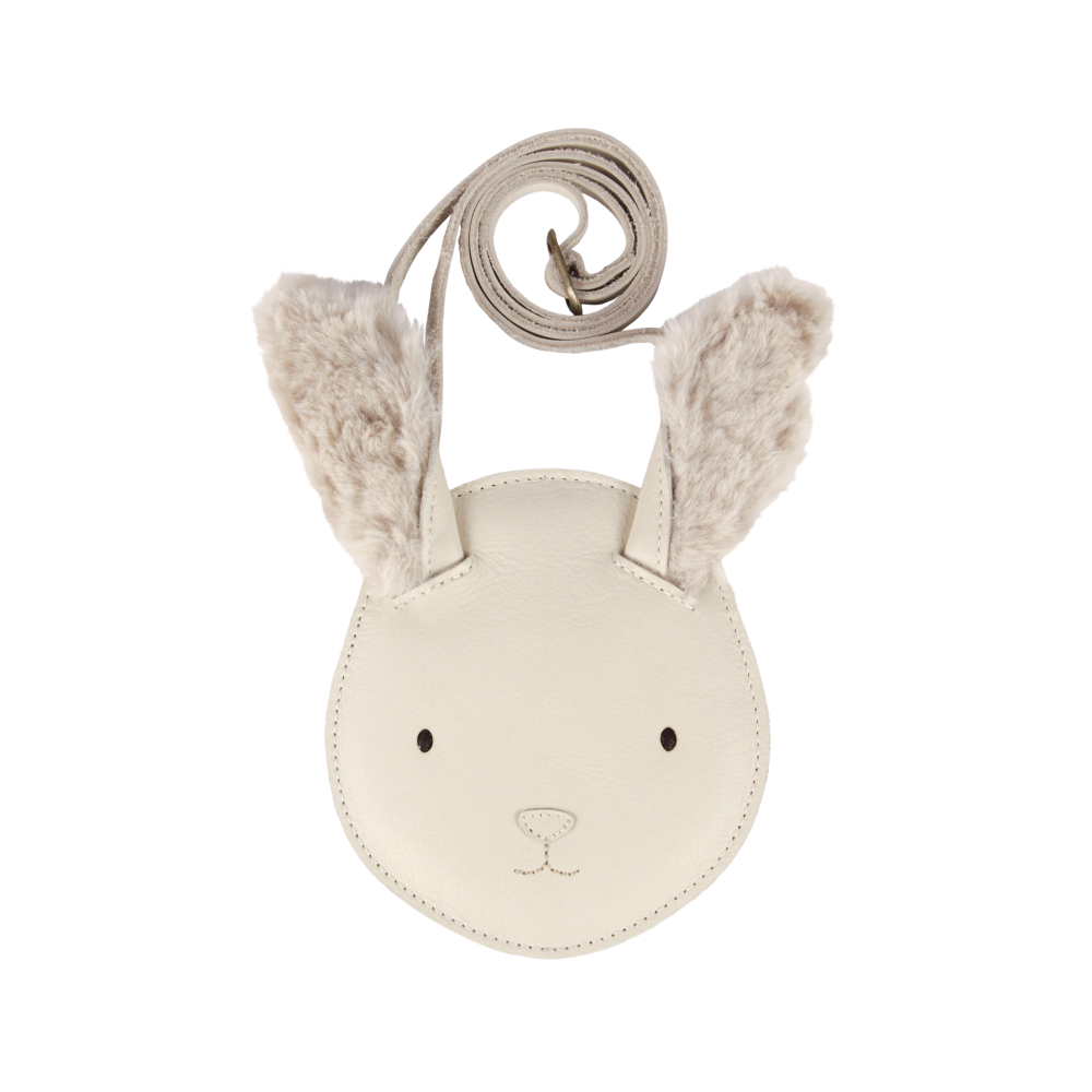 Donsje Girls Cream Leather Britta Exclusive Rabbit Purse