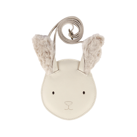 Donsje Girls Cream Leather Britta Exclusive Rabbit Purse