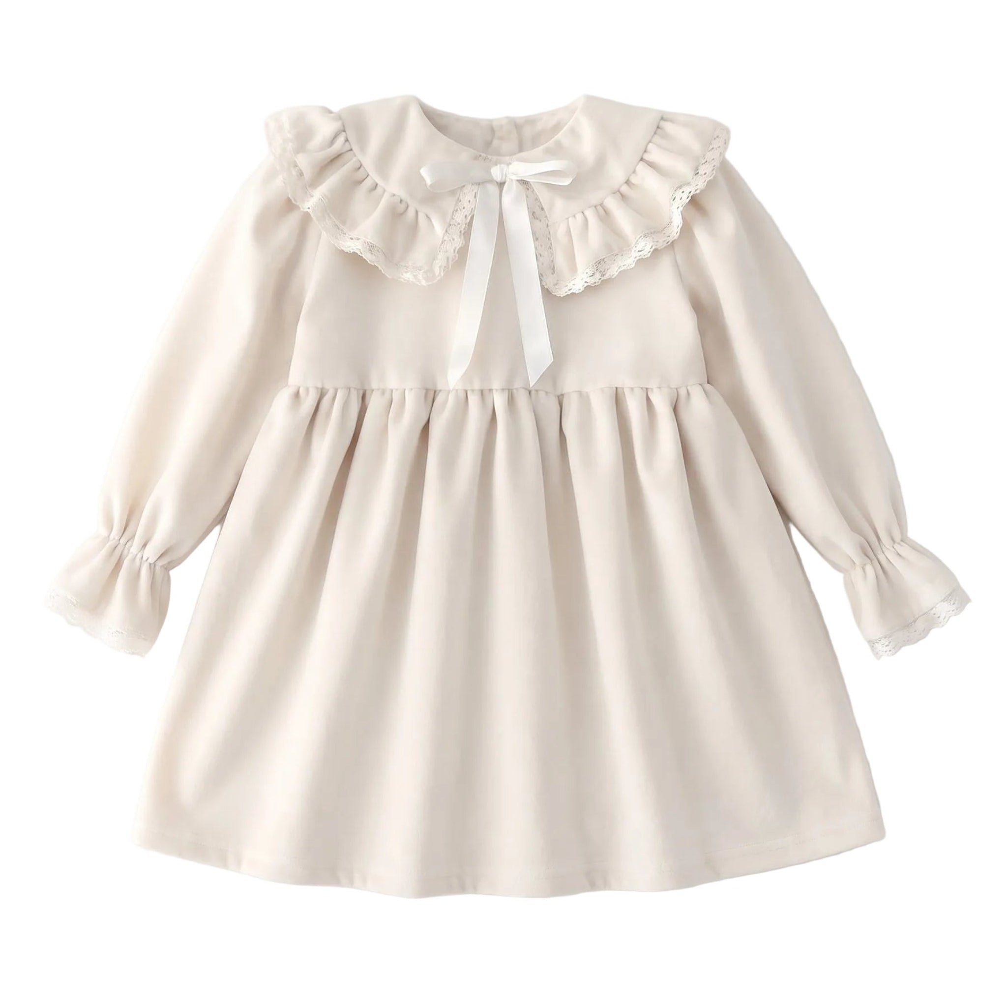 Be Chic Baby Girls Cream Frill Collar Dress