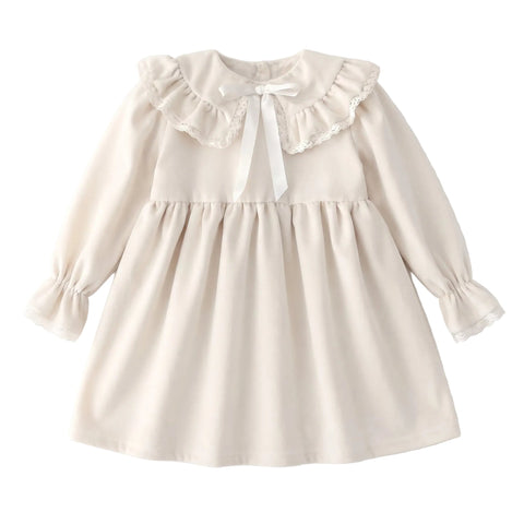 Be Chic Baby Girls Cream Frill Collar Dress