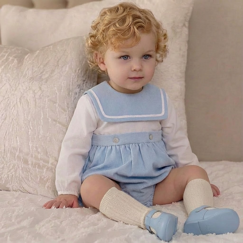 Be Chic Baby Boys Blue Romper