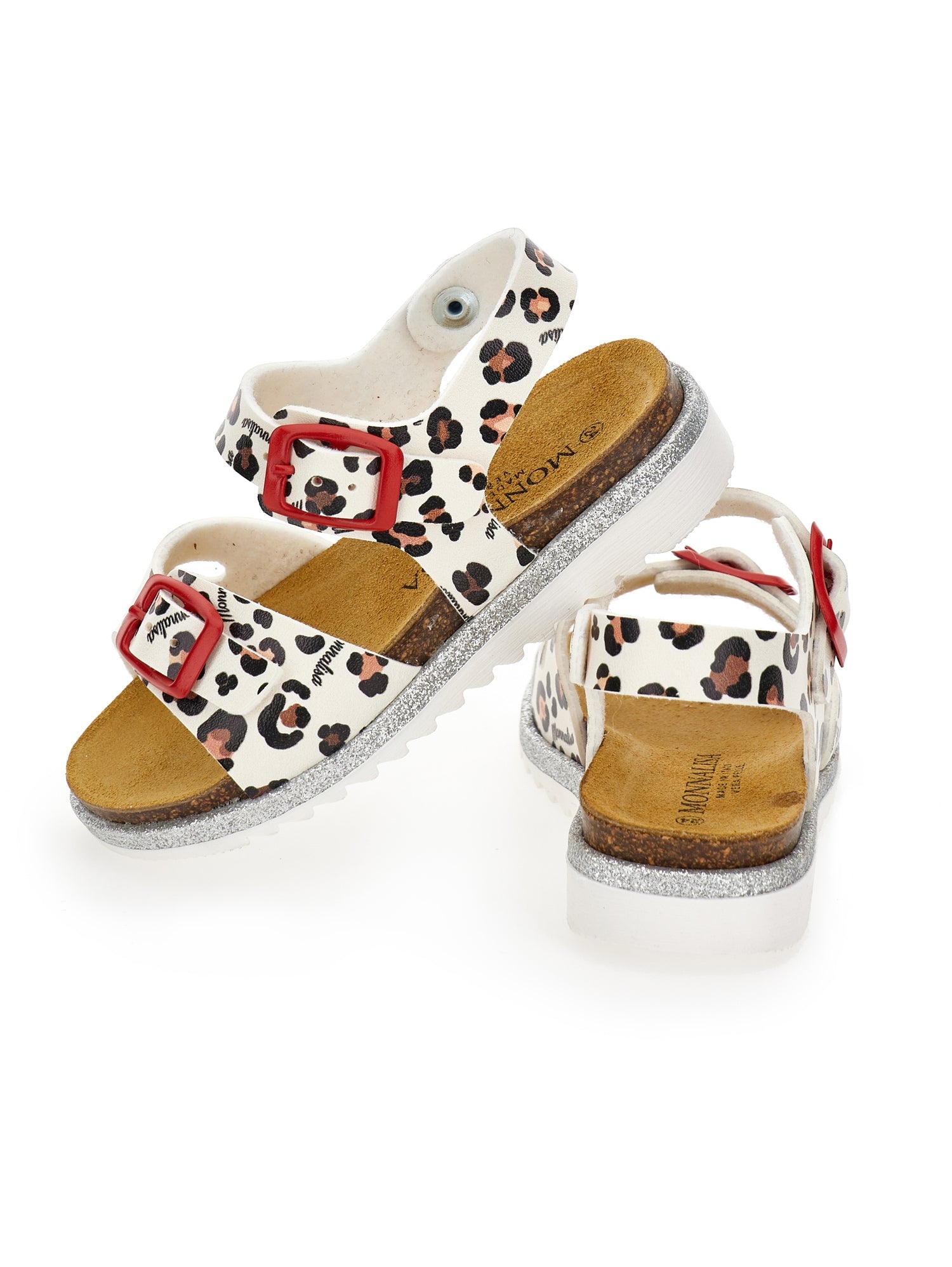 Monnalisa Girls White Leopard Sandals