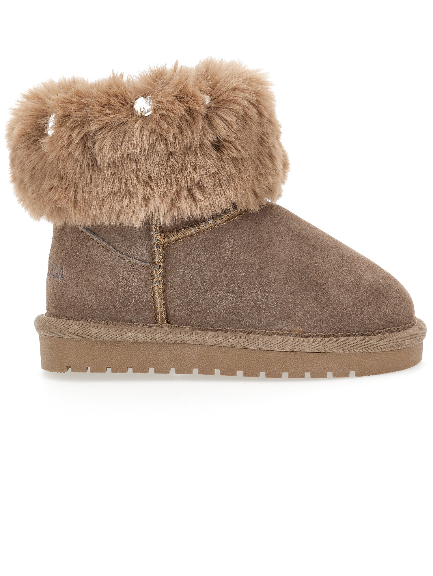 Monnalisa Girls Brown Faux Fur Boots