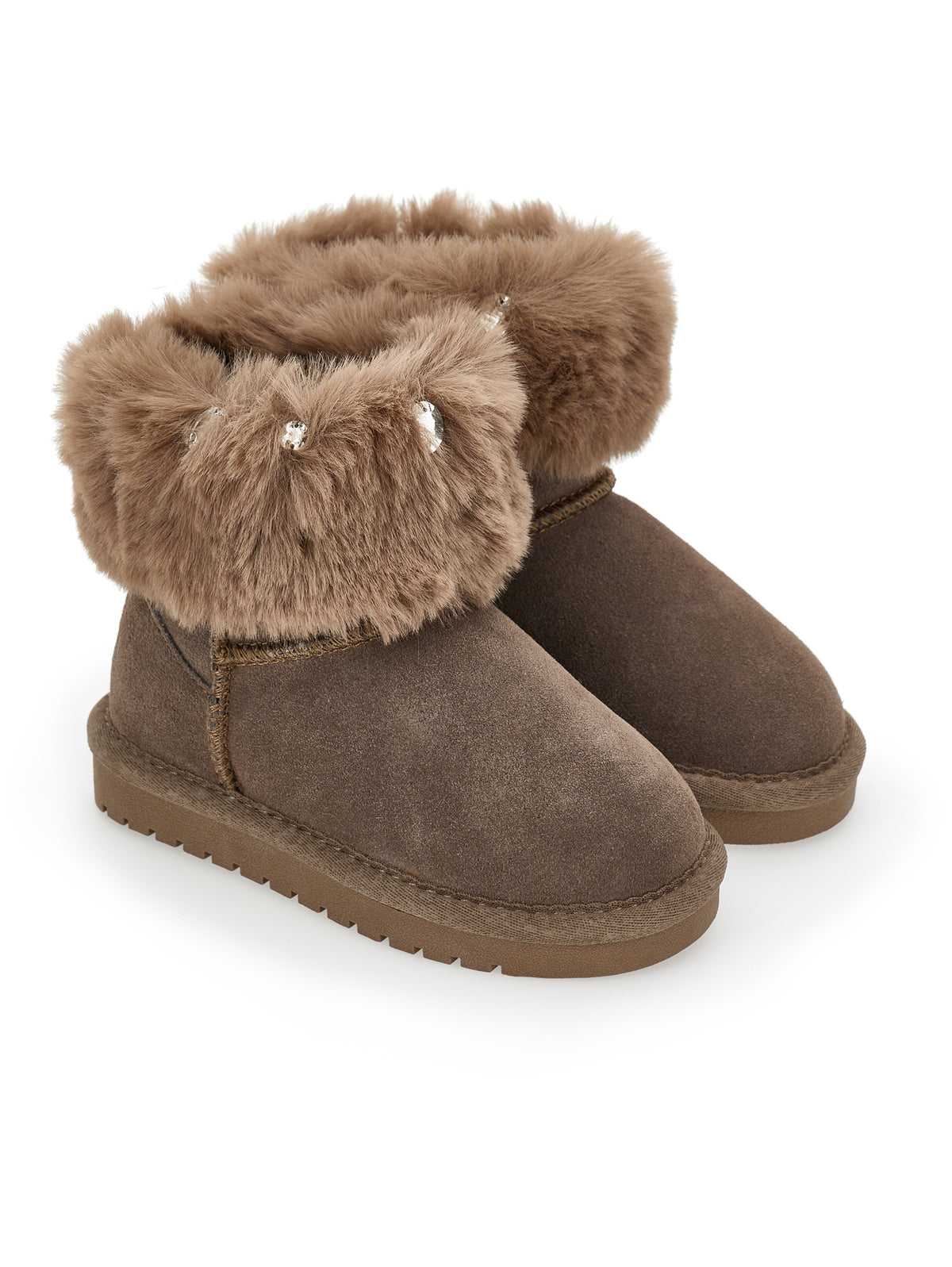 Monnalisa Girls Brown Faux Fur Boots