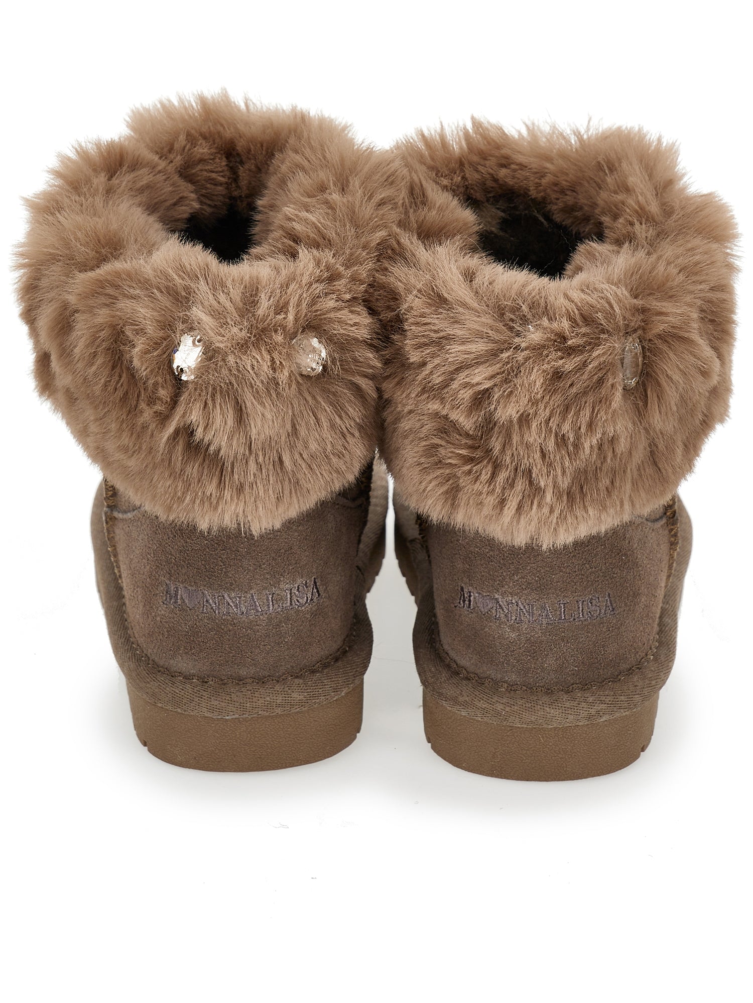 Monnalisa Girls Brown Faux Fur Boots