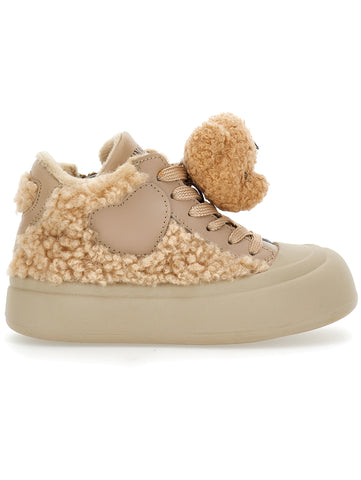 Monnalisa Girls Beige Teddy Trainers