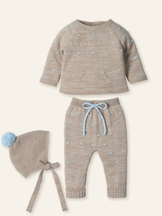 Baby Boys Beige Knitted Set