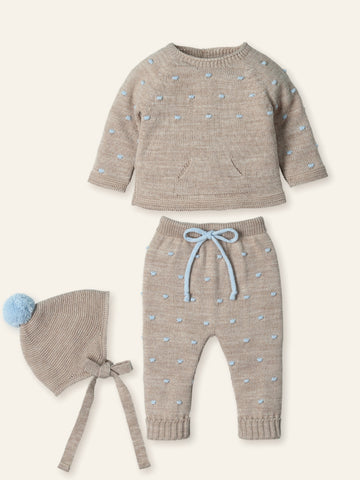 Mac Ilusion Baby Boys Beige Knitted Set