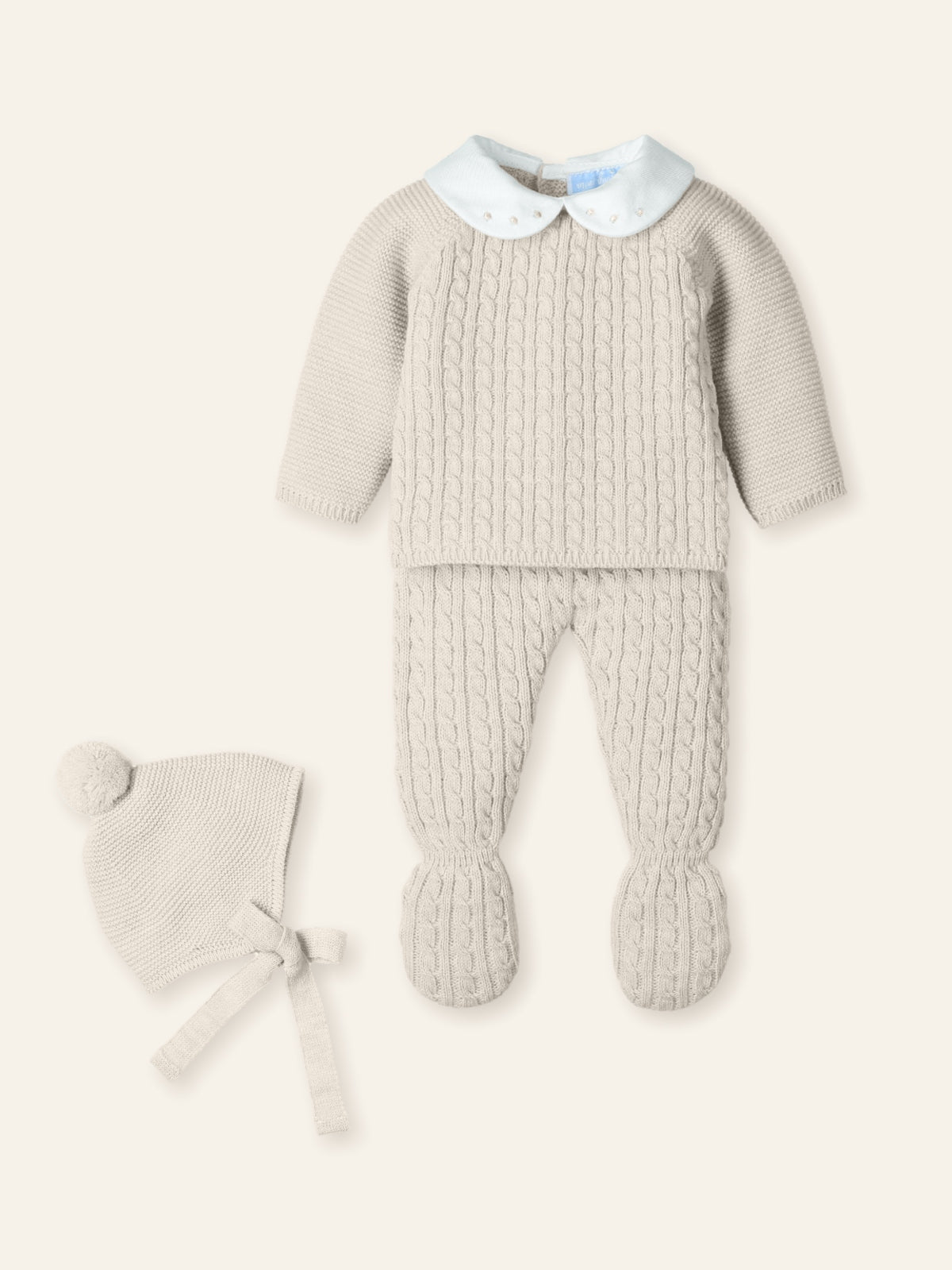 Mac Ilusion Baby Boys Beige Knitted Set