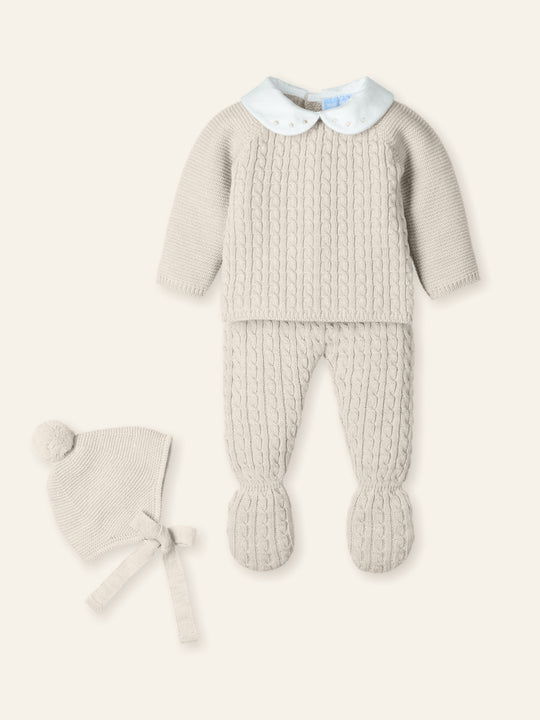 Baby Boys Beige Knitted Set