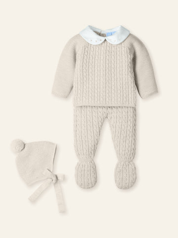 Mac Ilusion Baby Boys Beige Knitted Set