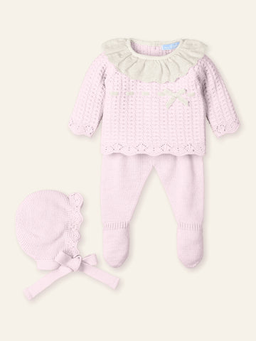 Mac Ilusion Baby Girls Pink Knitted Set
