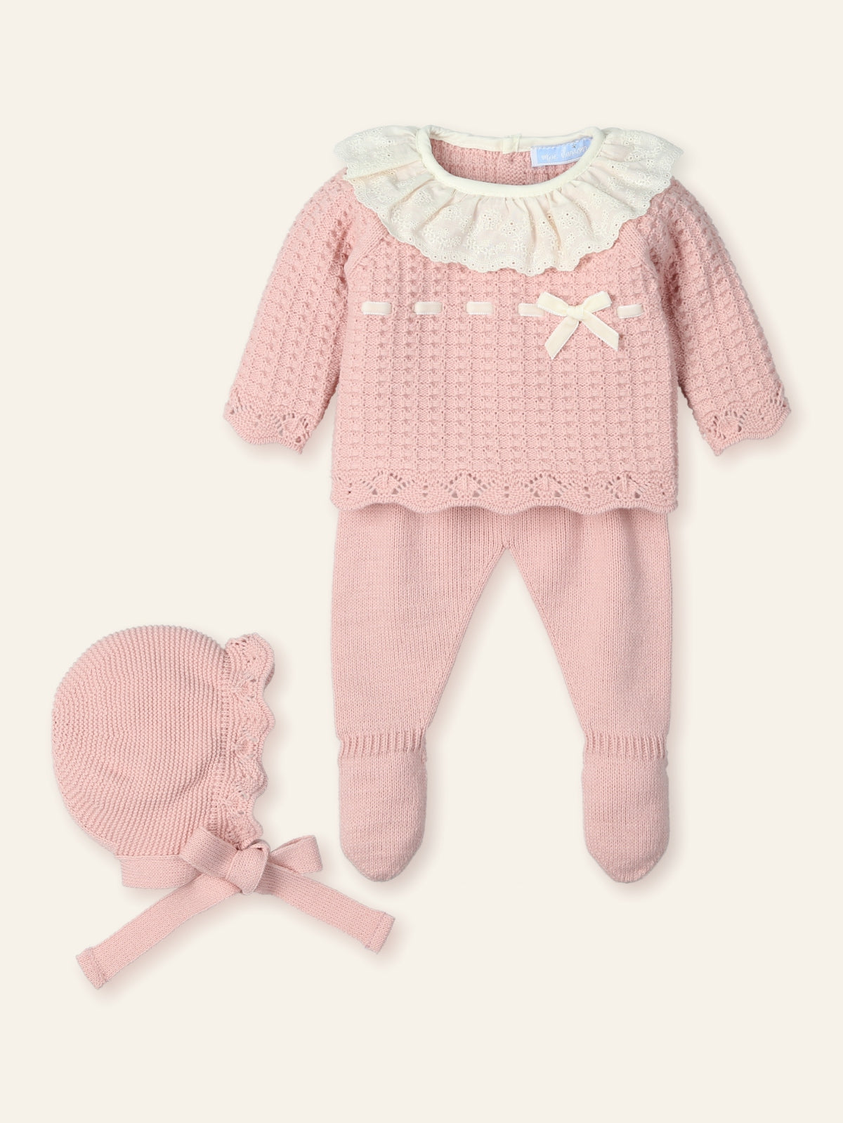 Mac Ilusion Baby Girls Rose Knitted Set