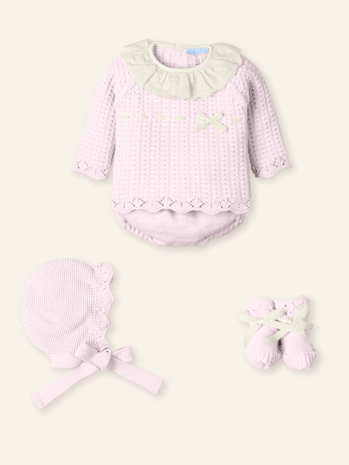 Mac Ilusion Baby Girls Pink Knitted Set
