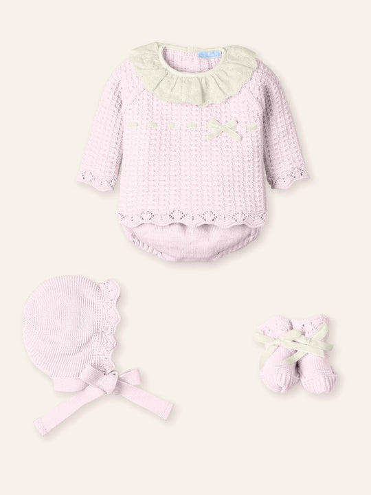 Baby Girls Pink Knitted Set