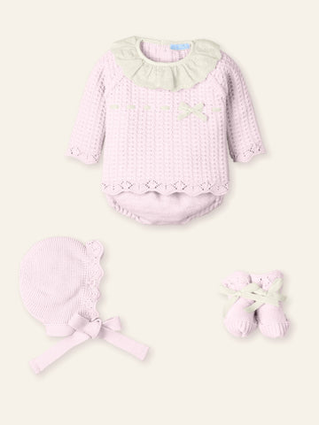 Mac Ilusion Baby Girls Pink Knitted Set