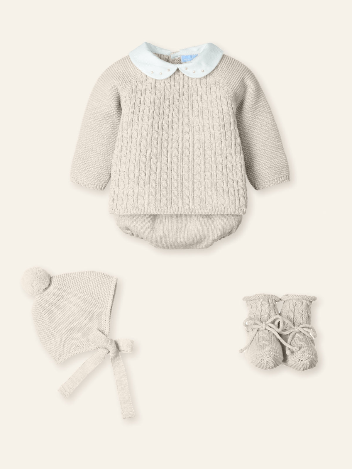 Mac Ilusion Baby Boys Beige Knitted Set