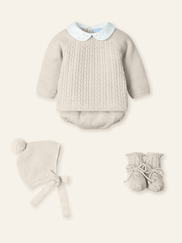 Mac Ilusion Baby Boys Beige Knitted Set