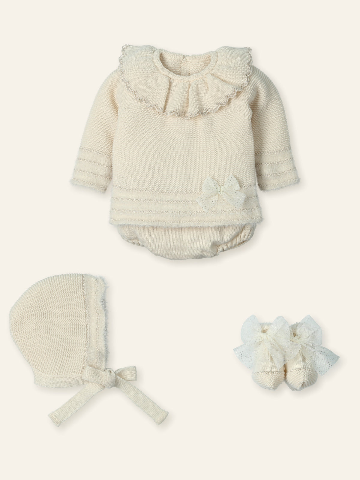 Mac Ilusion Baby Girls Beige Set
