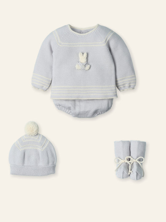 Baby Boys Grey Bunny Set