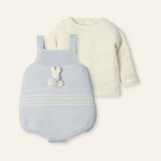 Baby Boys Grey Bunny Set
