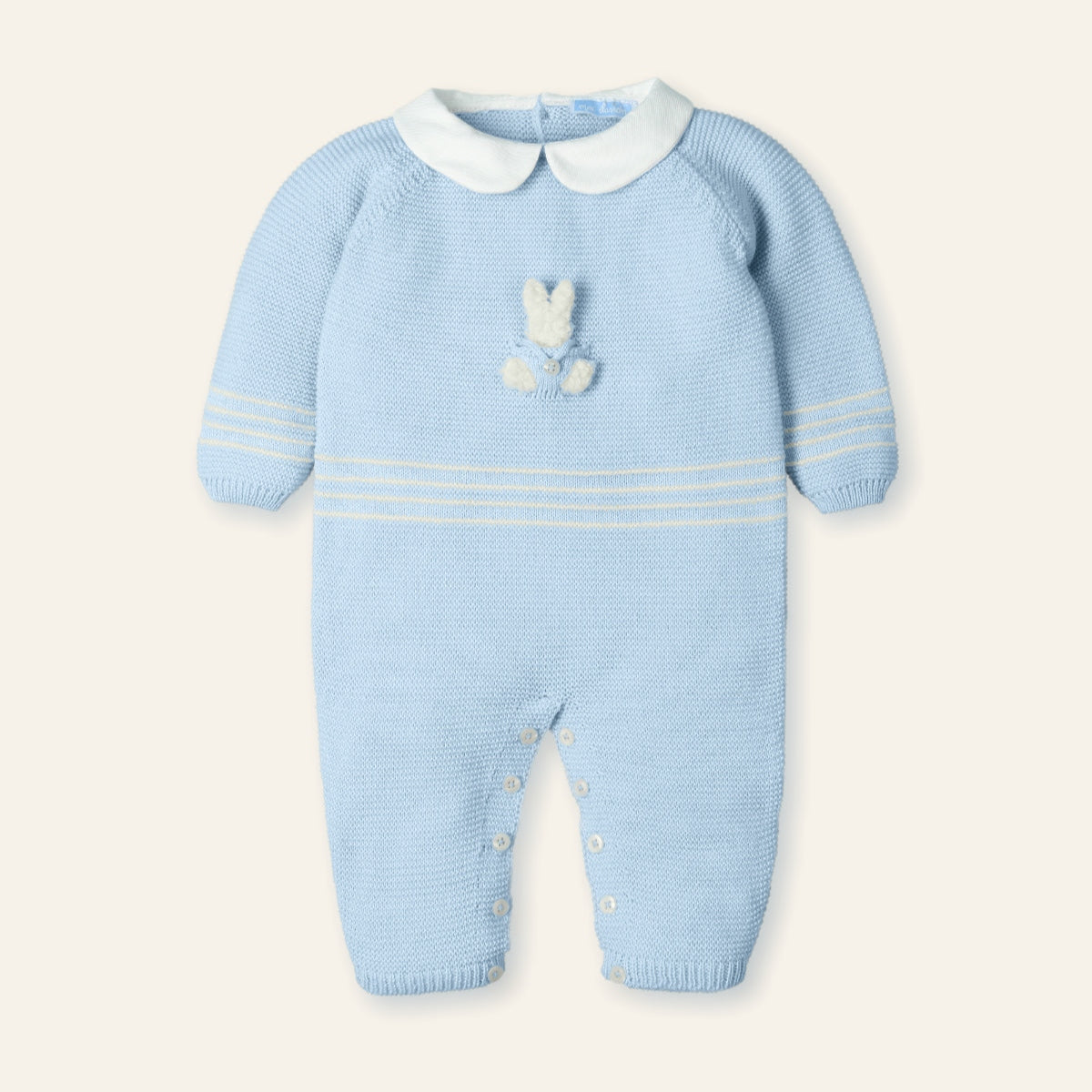 Mac Ilusion Baby Boys Grey Knitted Bunny All in One