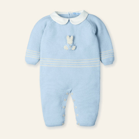 Mac Ilusion Baby Boys Grey Knitted Bunny All in One
