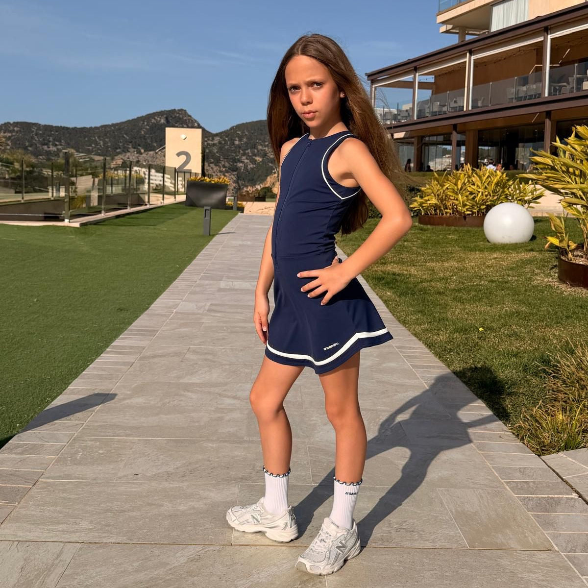 Ansandro Girls Navy Skort Dress