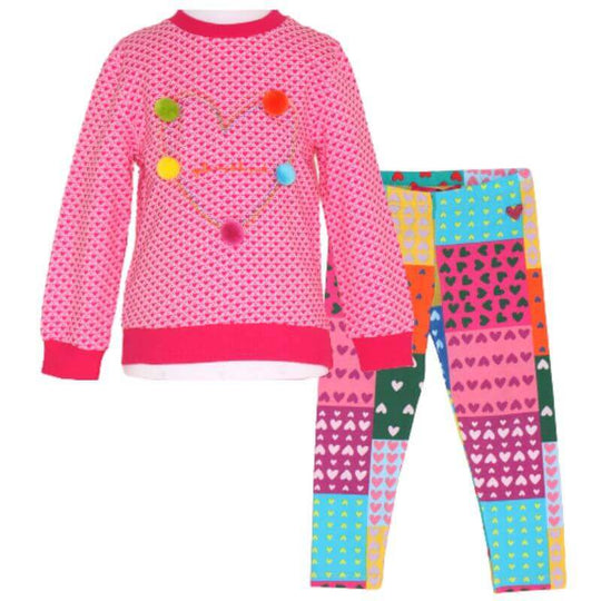 Girls Heart Sweatshirt Legging Set