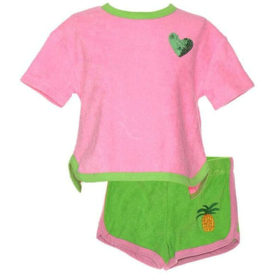 Girls Las Palmas Heart Short Set