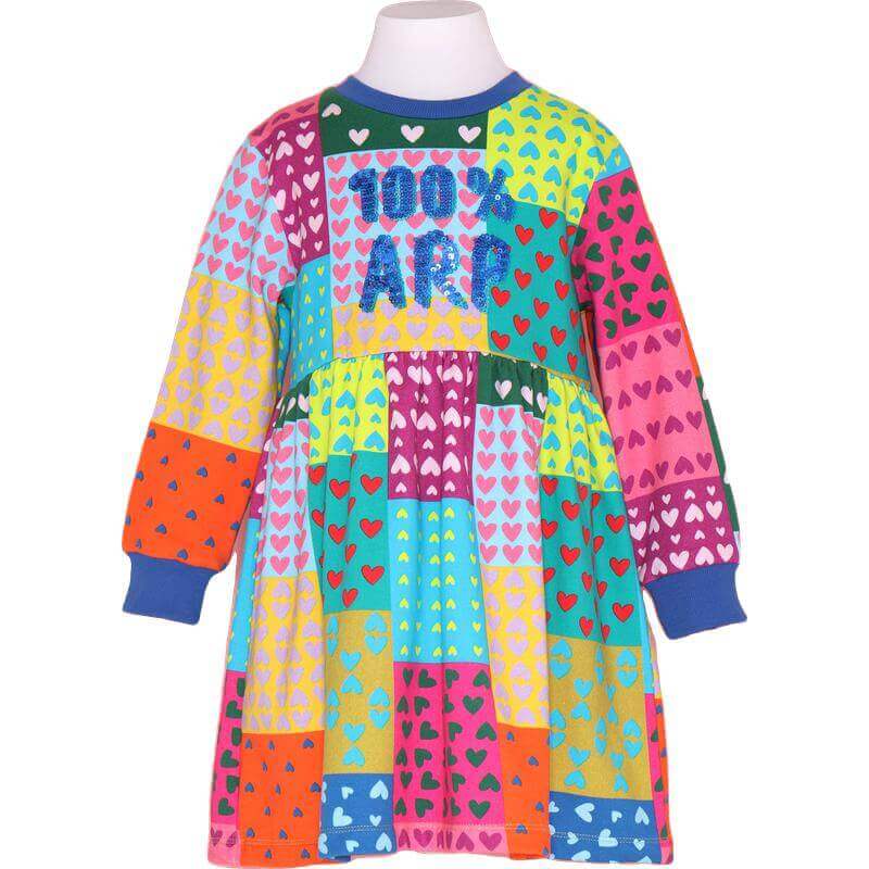 Agatha Ruiz De La Prada Girls Multi coloured Heart Patch Dress