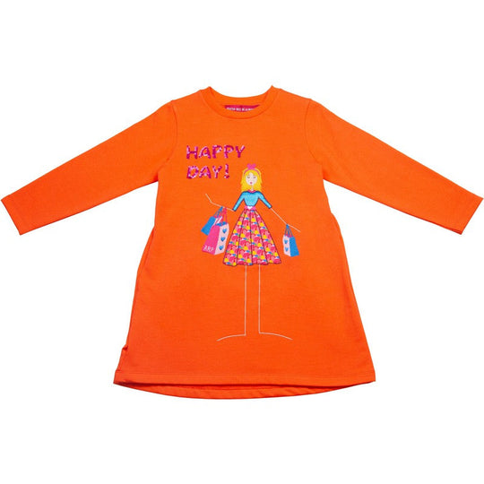 Girls Orange Puzzle Dress