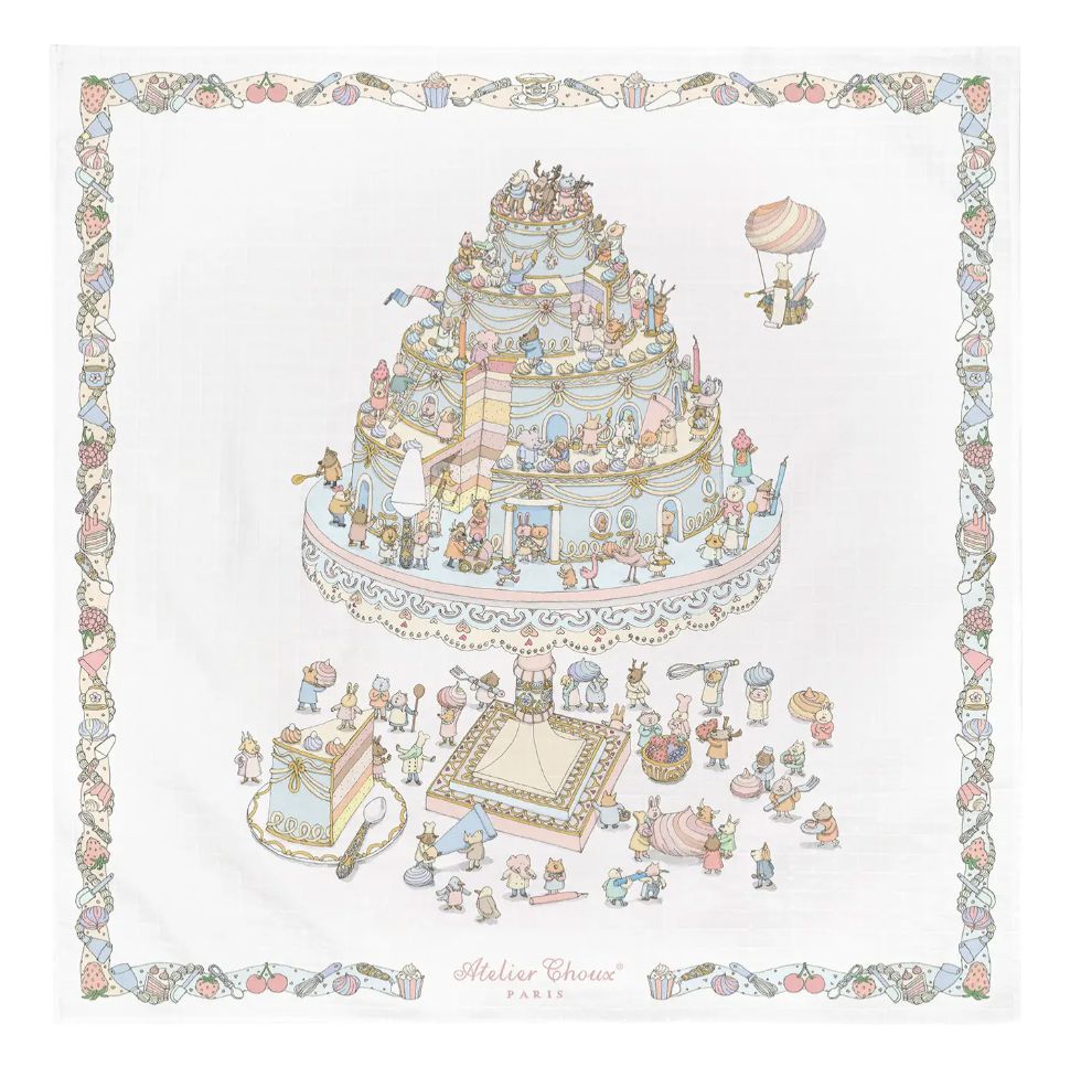 Atelier Choux Paris White Le Gateau Swaddle with Gift Box