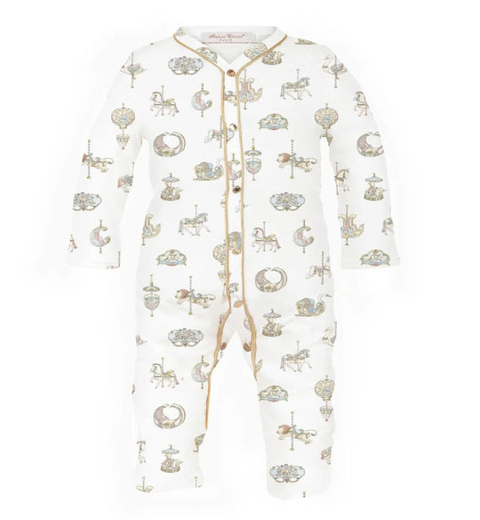 White Unisex Carousel Babygrow