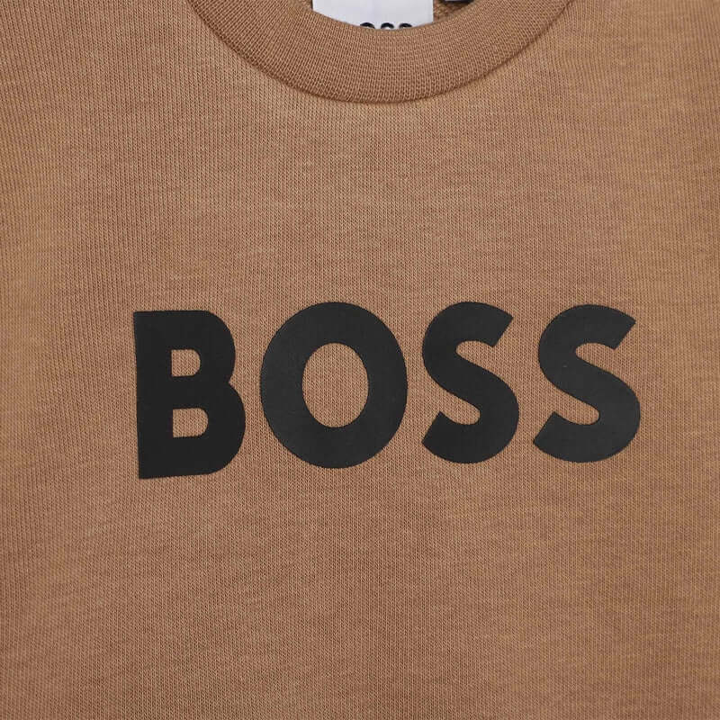 BOSS Baby Boys Camel Logo Sweatshirt