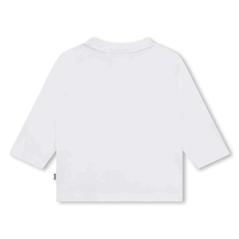 BOSS Baby Boys White Logo Long Sleeve T-Shirt