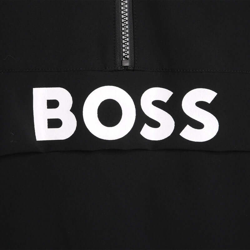 BOSS Boys Black Half Zip Sweatshirt