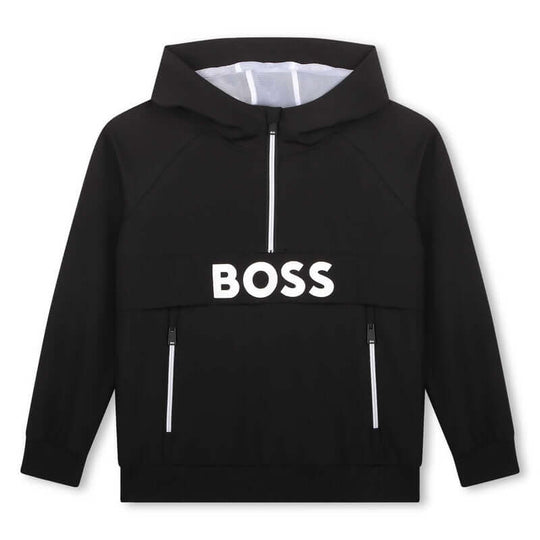 Boys Black Half Zip Sweatshirt