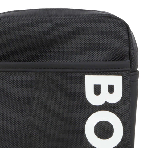 BOSS Boys Black Logo Shoulder Bag