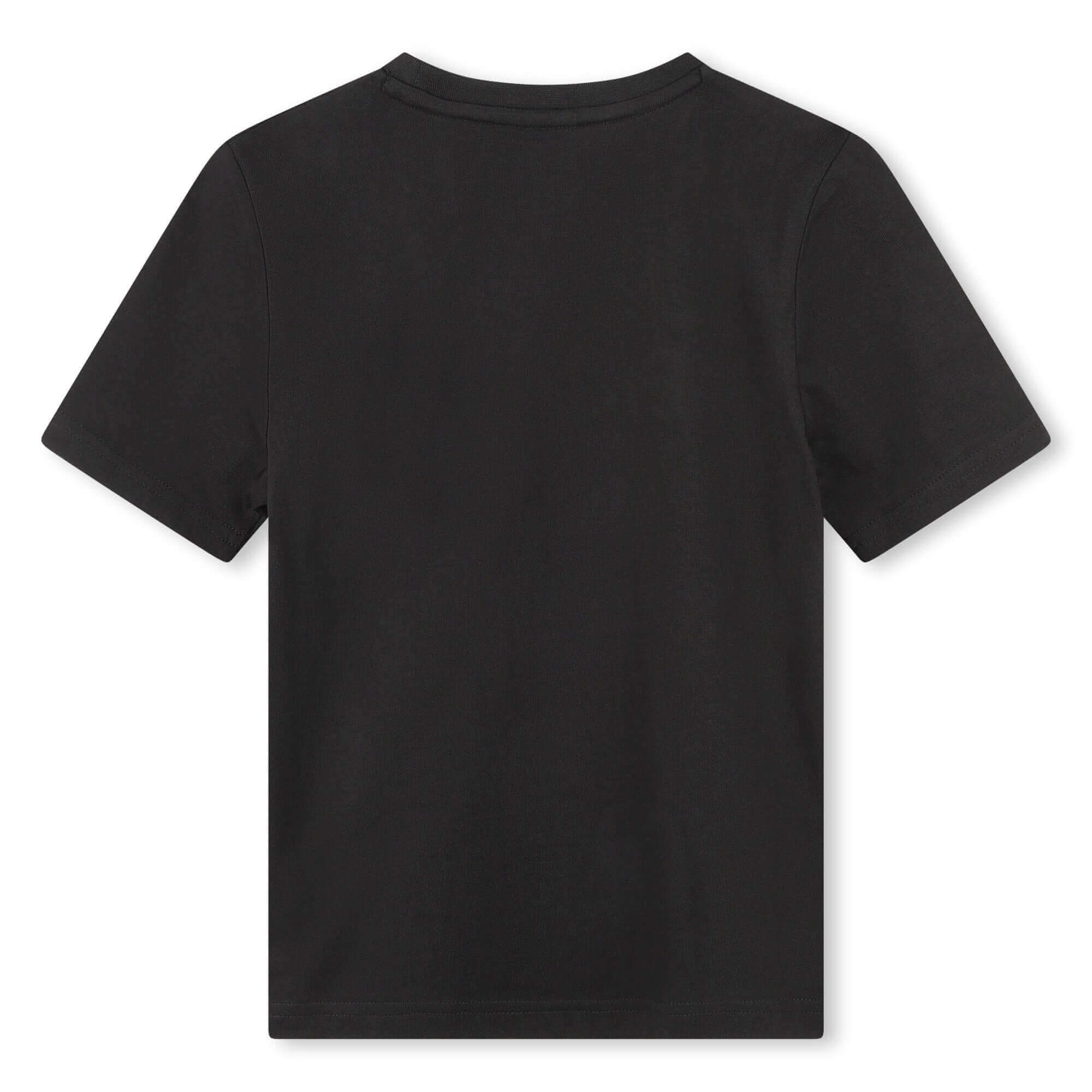 BOSS Boys Black Mixed Print Logo T-Shirt