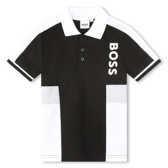 Boys Black Short Sleeve Polo