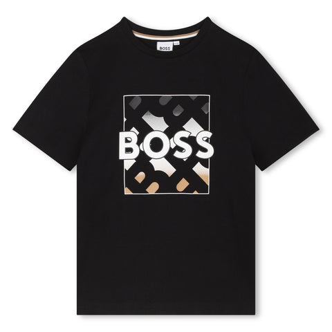 BOSS Boys Black Short Sleeve T-shirt