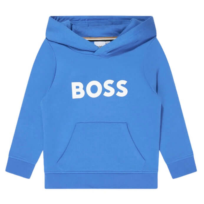 BOSS Boys Blue Hooded Sweatshirt